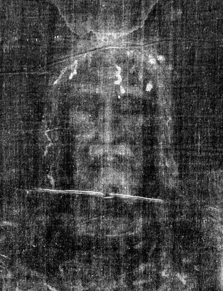 Face close-up - photographic negative